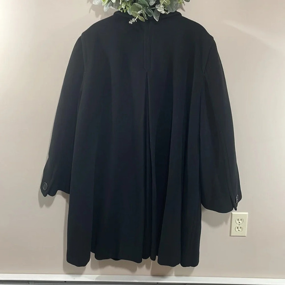 Vintage Perry Ellis Wool Black 3/4 Length Coat ILGWU Made in USA 12 - Picture 2 of 16
